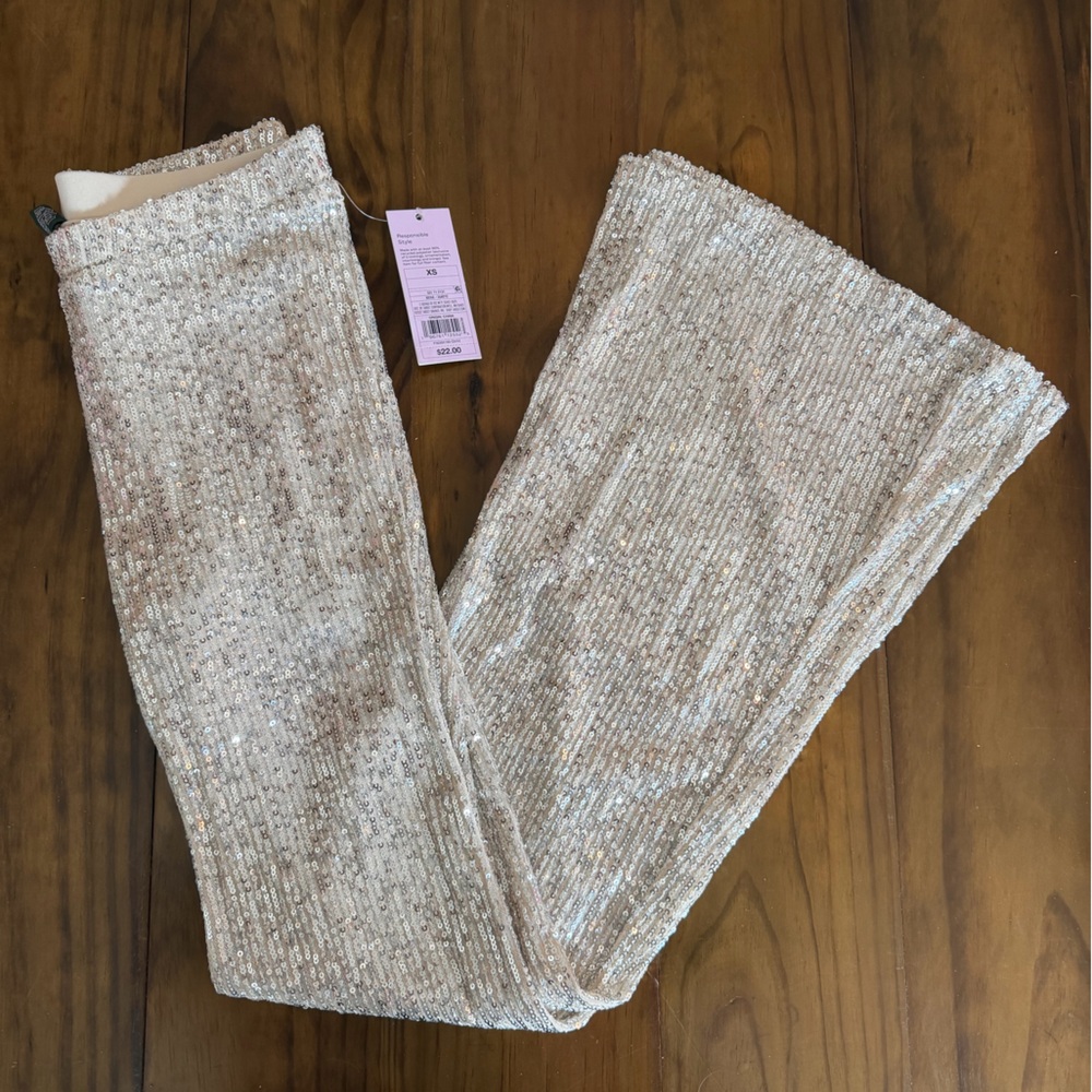 Wild Fable Silver Sequin Wide Leg Pants